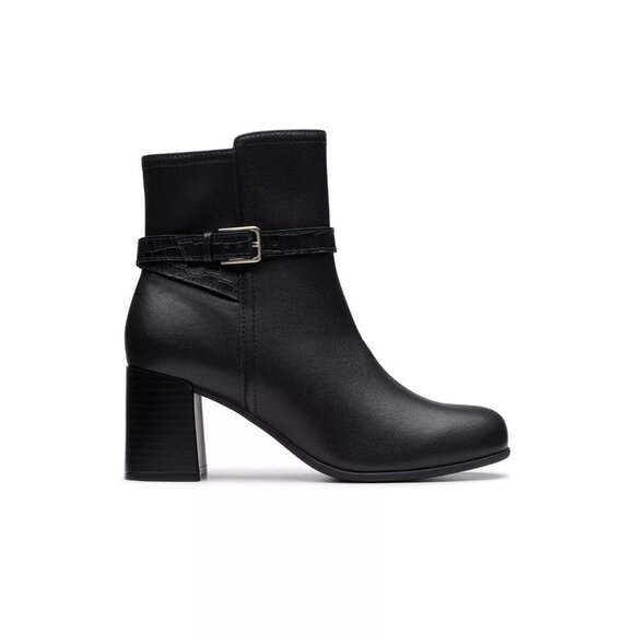 140$ Clarks Collection Keirsta Haley Leather Ankle Boots Size 9 US Black - Picture 2 of 5